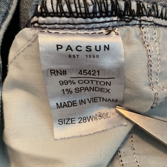 Pacsun Distressed Destroyed Skinny Jeans Size 28x30 - Picture 10 of 11